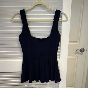 Staud Knit Navy Tank Top